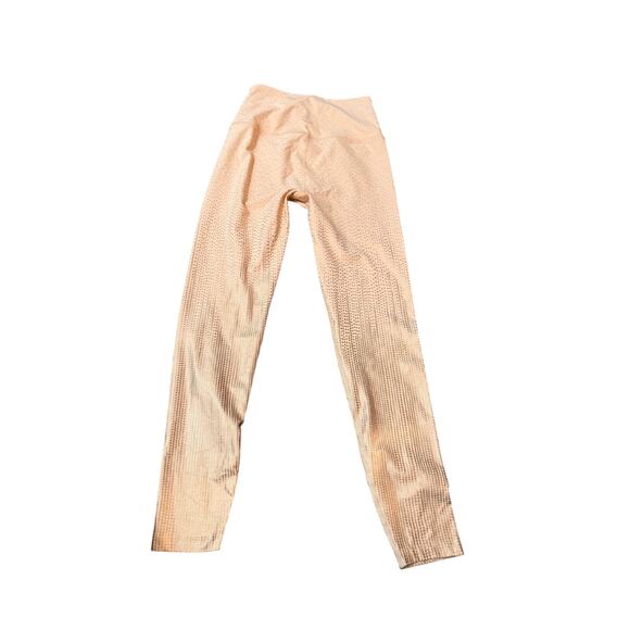 Beyond Yoga Pants - Beyond Yoga Drip Dot High Waisted Midi Legging in Coral Dust Rose Gold Sz M